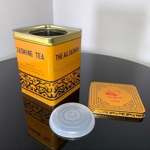 Tin with Golden Tones Decorative or Loose Tea Tin